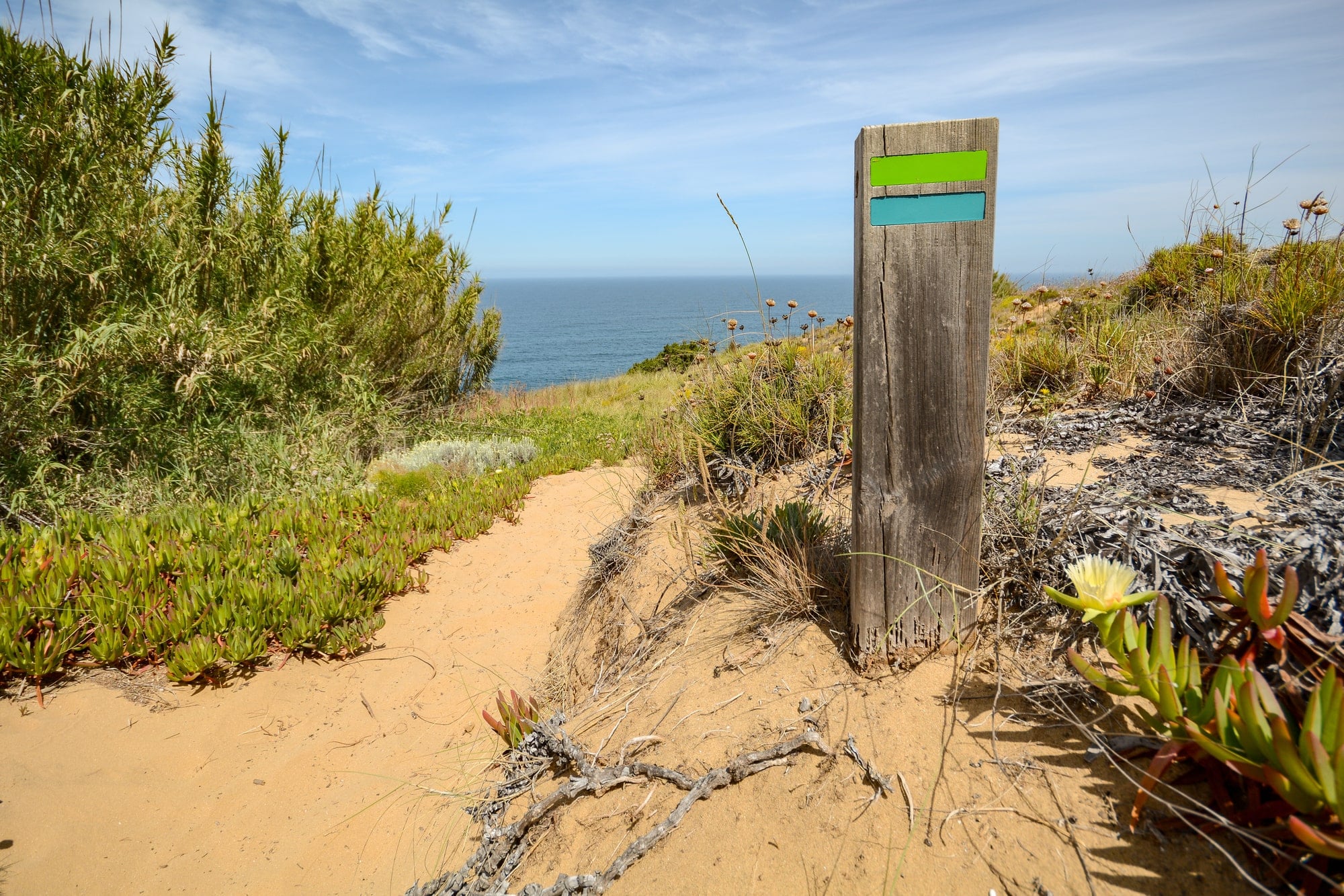 Hiking post on the Rota Vicentina Algarve hike